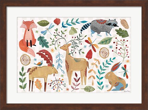 Framed Whimsical Woodland I Print