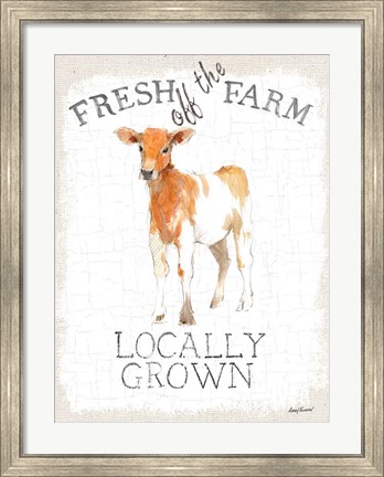 Framed Fresh off the Farm burlap Print