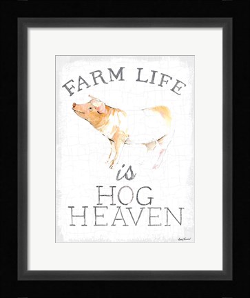 Framed Farm Life enamel Print