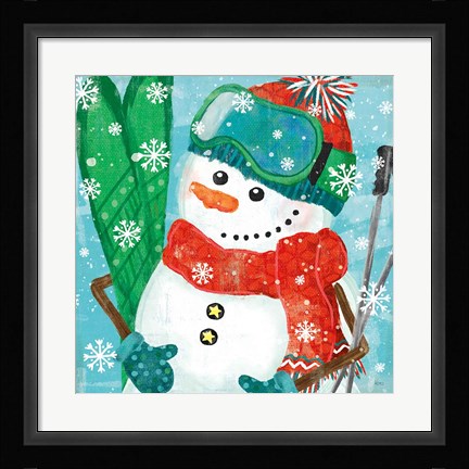 Framed Snowy Fun V Print