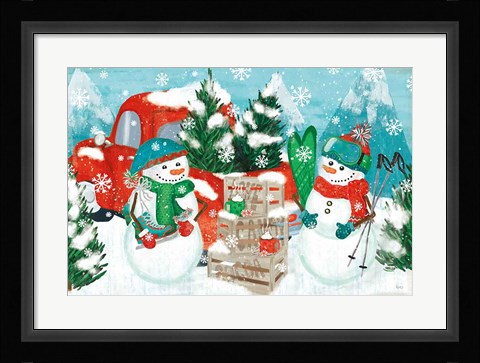 Framed Snowy Fun I Print