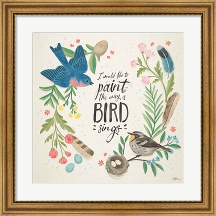 Framed Bird Study V Print