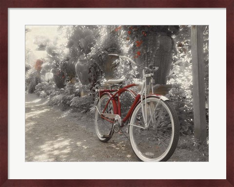 Framed Garden Bike Red Print