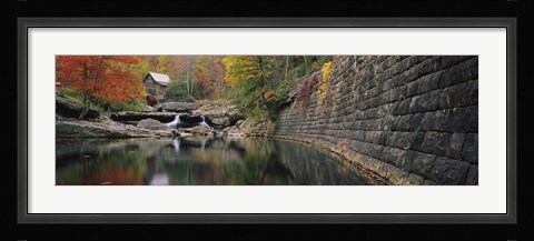 Framed Watermill In A Forest, Glade Creek Grist Mill, Babcock State Park, West Virginia Print