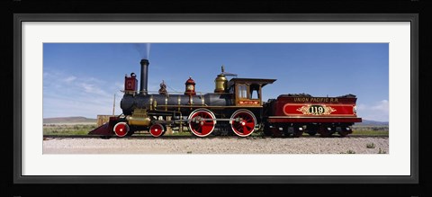 Framed Train Engine On A Railroad Track, Locomotive 119, Utah Print