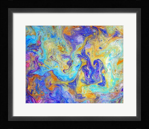 Framed Colorful Mixed Paint Print