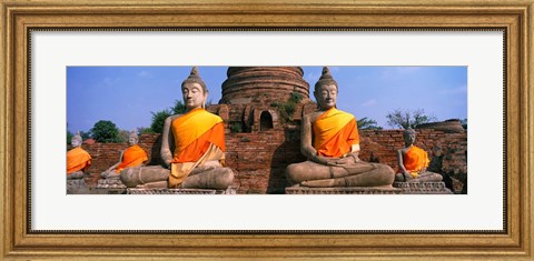 Framed Buddha Statues Near Bangkok Thailand Print