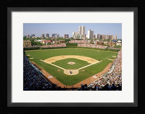 Framed High Angle View Of A Stadium, Wrigley Field, Chicago, Illinois Print