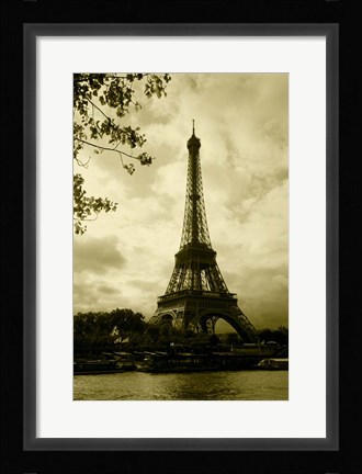 Framed Tower At The Riverside, Eiffel Tower, Paris, France Print