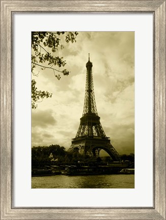 Framed Tower At The Riverside, Eiffel Tower, Paris, France Print