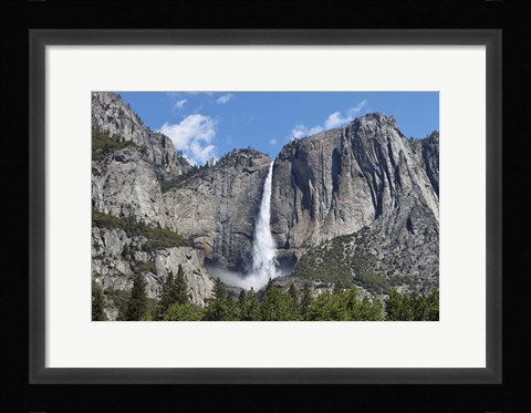 Framed View Of Yosemite Falls In Spring, Yosemite National Park, California Print