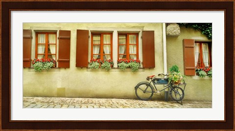 Framed Bicycle Outside A House, Bavaria, Germany Print