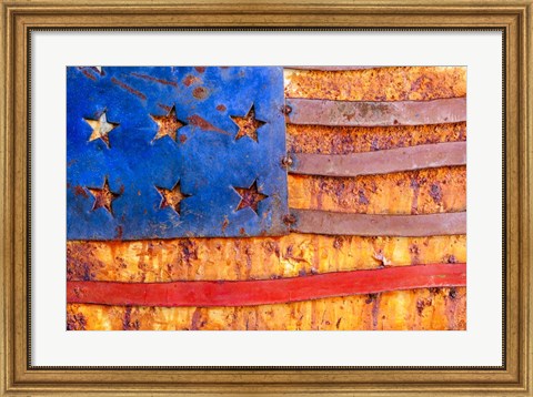 Framed Painted US Flag Print
