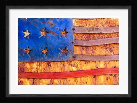 Framed Painted US Flag Print