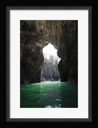 Framed Cove In The Pacific Ocean, Oregon Print