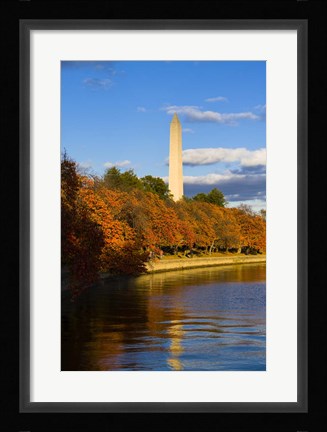 Framed Reflection Of Monument On The Water, The Washington Monument, Washington DC Print