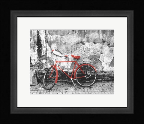 Framed Bike Against Wall, Beijing, China Print