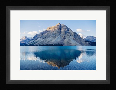 Framed Mountain Reflecting In Lake At Banff National Park, Alberta, Canada Print