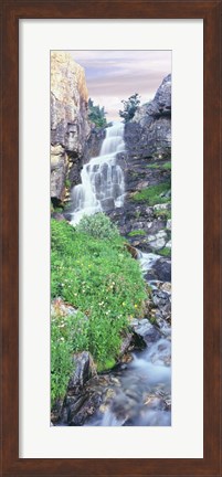 Framed View Of Waterfall Comes Into Rocky River, Broken Falls, Wyoming Print
