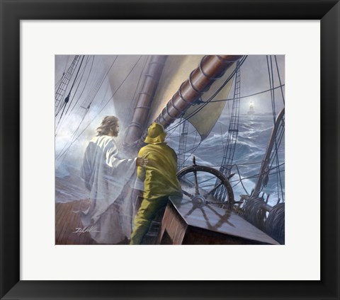 Framed At The Helm Print