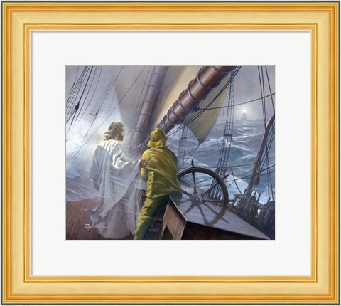Framed At The Helm Print