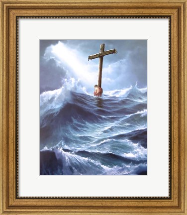 Framed Clinging To The Cross Print