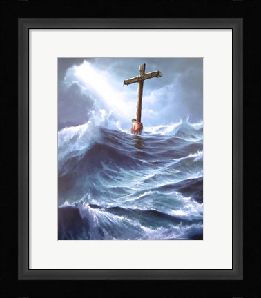 Framed Clinging To The Cross Print