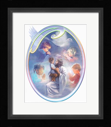 Framed Jesus Loves Children Print