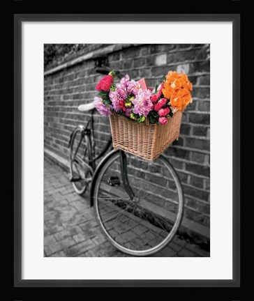 Framed Basket of Flowers II Print