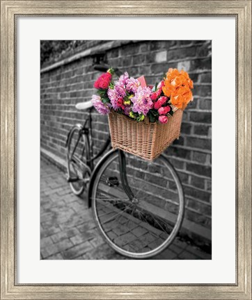 Framed Basket of Flowers II Print