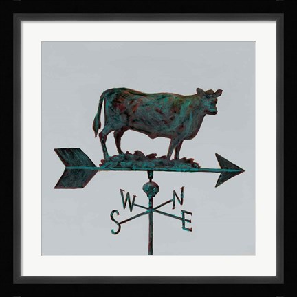 Framed Rural Relic Cow Print