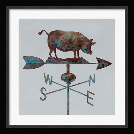 Framed Rural Relic Pig Print