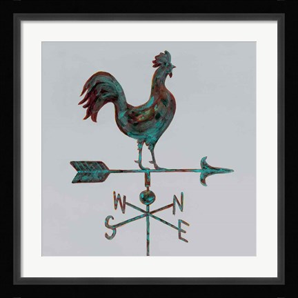 Framed Rural Relic Rooster Print