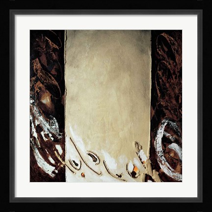 Framed Vertical Ochre Print