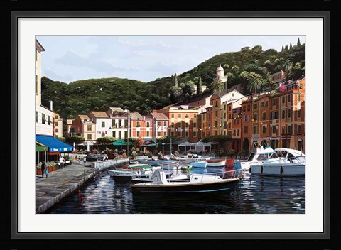 Framed Sunrise Over Portofino Print