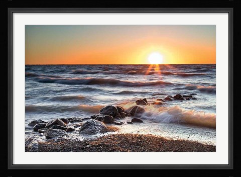 Framed Sunset at Blue Point Print