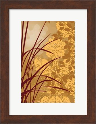 Framed Golden Flourish I Print
