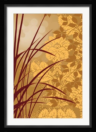 Framed Golden Flourish I Print
