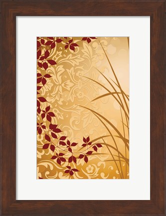 Framed Golden Flourish II Print