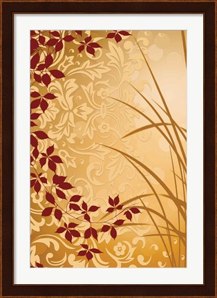 Framed Golden Flourish II Print