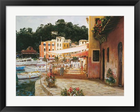 Framed Morning Stroll - Portofino Print