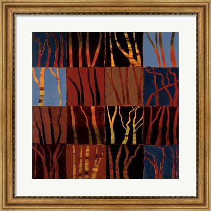 Framed Red Trees I Print