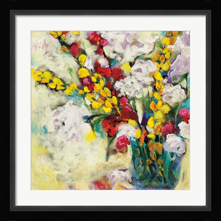 Framed Echoes in Yellow &amp; White Print