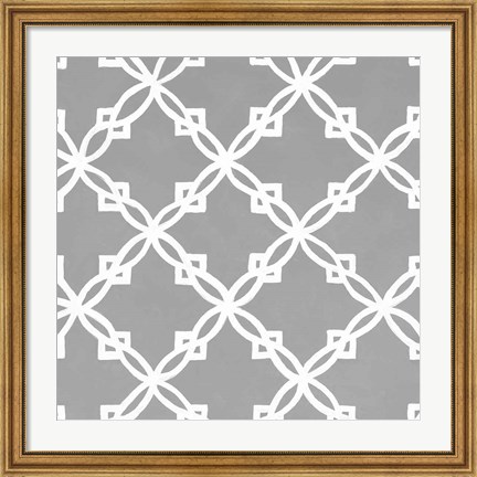 Framed Latticework Tile I Print