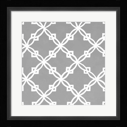Framed Latticework Tile I Print