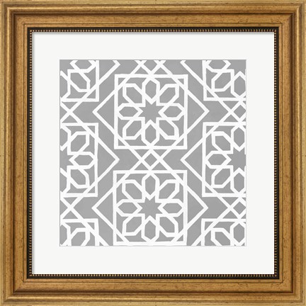 Framed Latticework Tile III Print