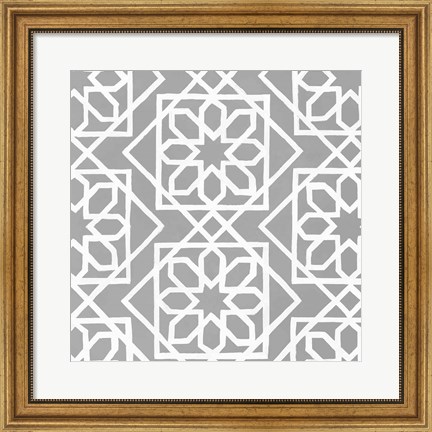 Framed Latticework Tile III Print
