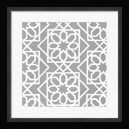 Framed Latticework Tile III Print