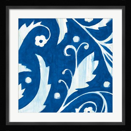 Framed Tangled In Blue I Print