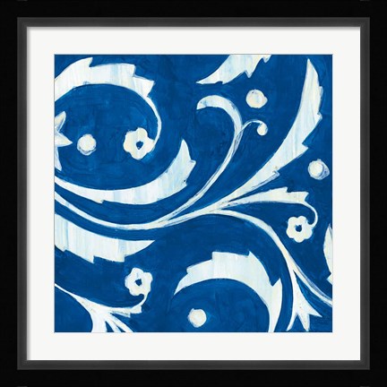 Framed Tangled In Blue II Print